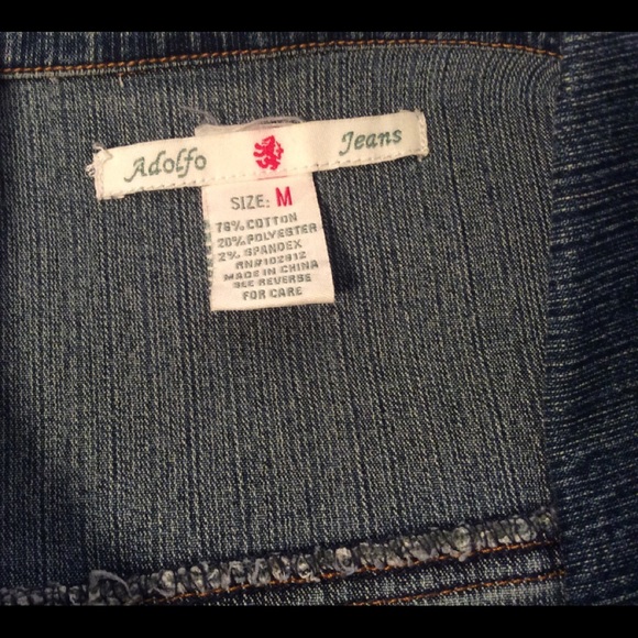 Adolfo Jeans women’s Jean Jacket Size Medium embellished denim jacket - Picture 9 of 11